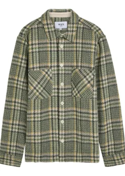 Whiting checked wool-blend overshirt