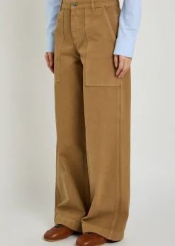 Wide-leg canvas trousers