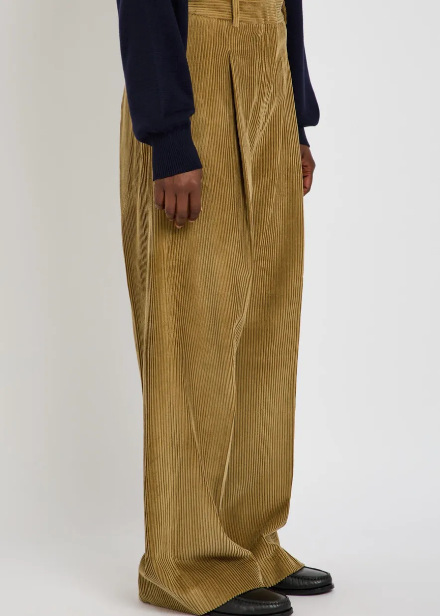 Wide-leg corduroy trousers