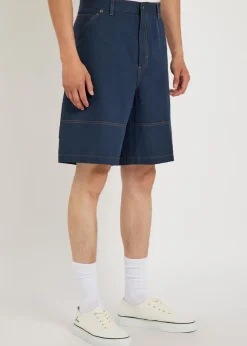 Wide-leg cotton and linen-blend shorts