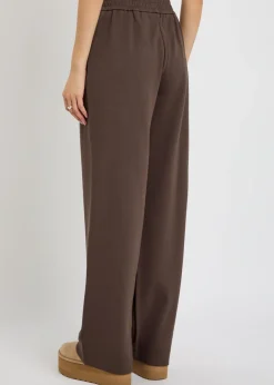 Wide-leg cotton-blend sweatpants