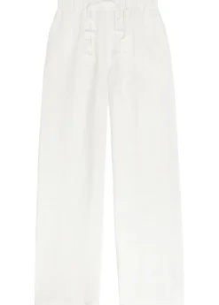 Wide-leg linen beach trousers