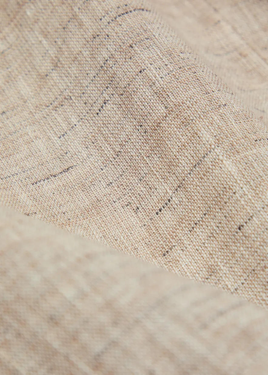 Wide-leg linen-blend trousers