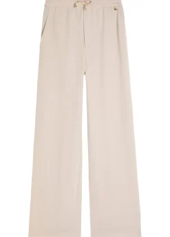 Wide-leg satin-crepe trousers