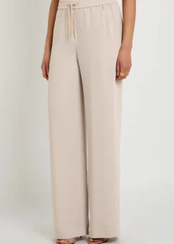 Wide-leg satin-crepe trousers