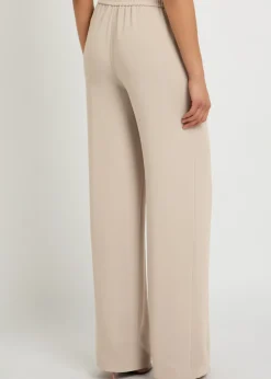 Wide-leg satin-crepe trousers