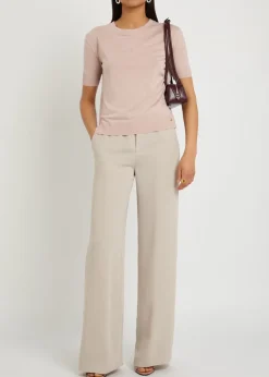 Wide-leg satin-crepe trousers