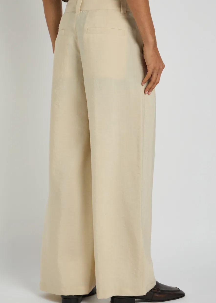 Wide-leg silk-blend trousers