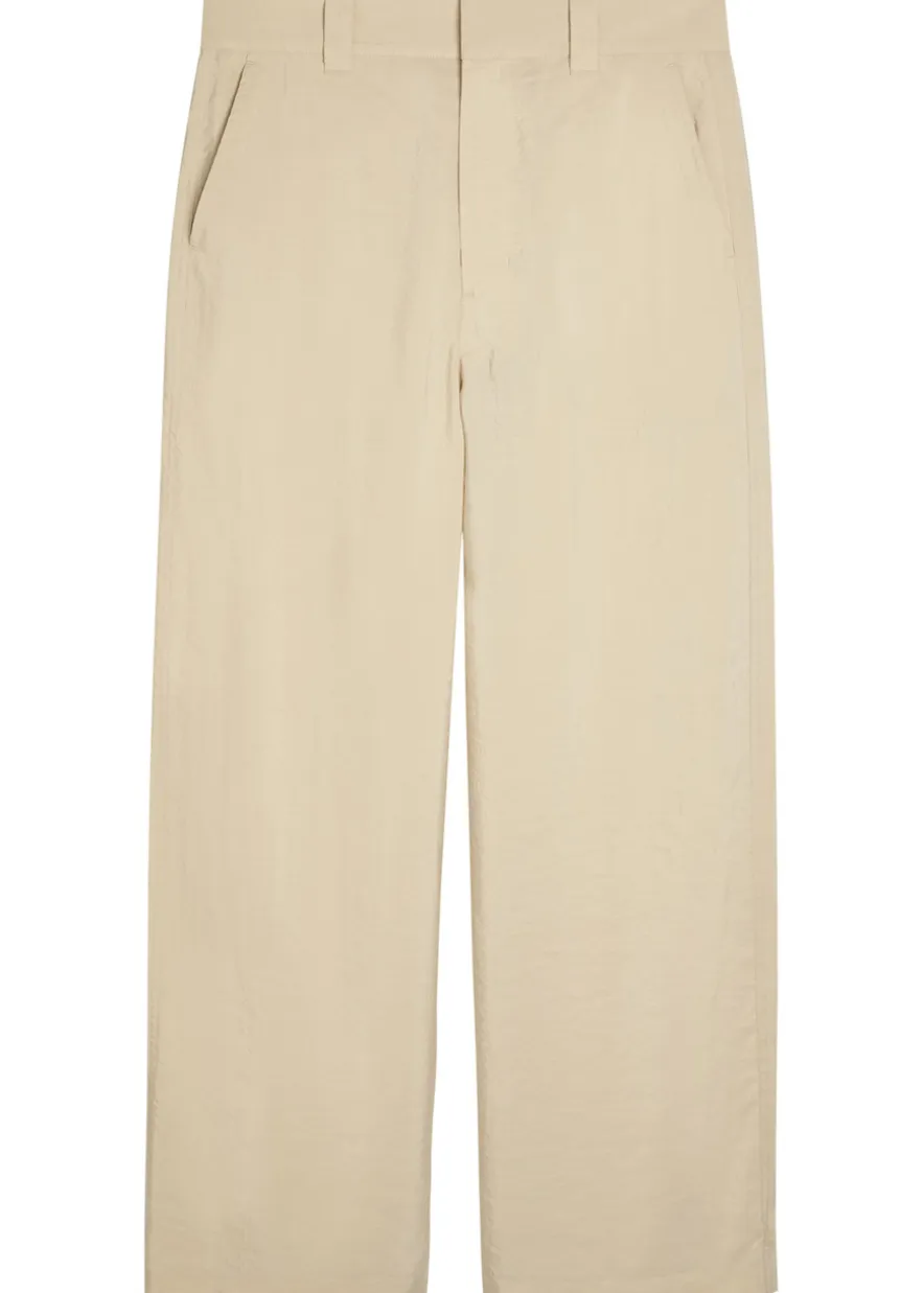 Wide-leg silk-blend trousers