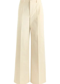 Wide-leg twill trousers