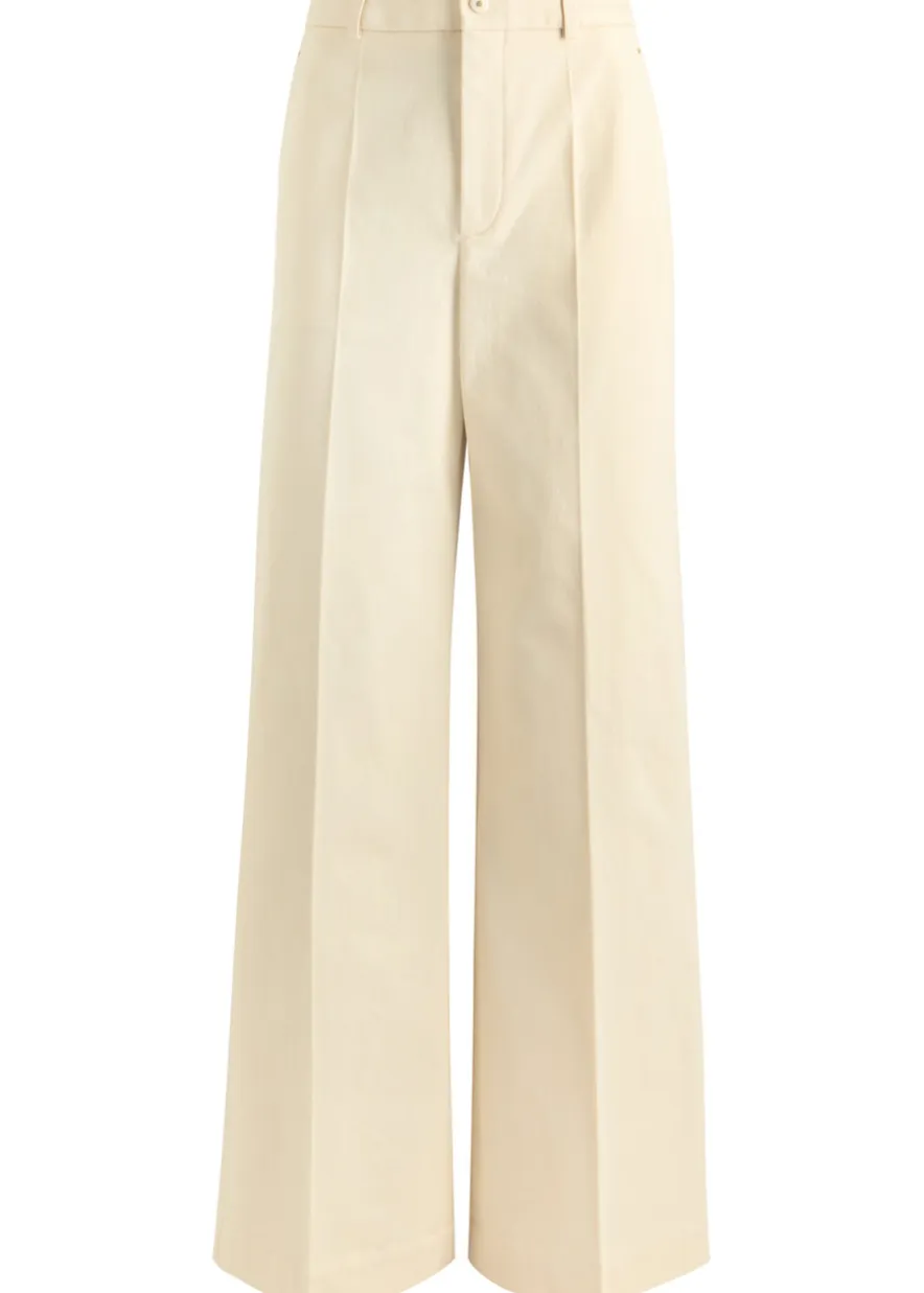 Wide-leg twill trousers