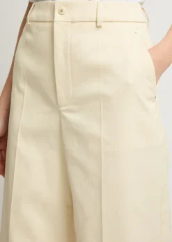 Wide-leg twill trousers