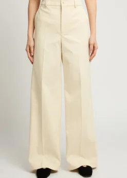 Wide-leg twill trousers