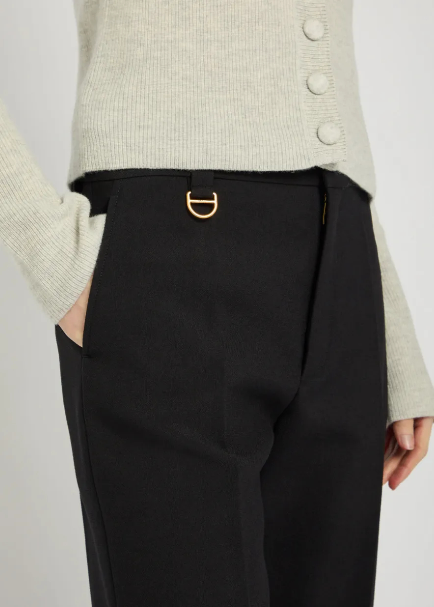Wide-leg wool trousers