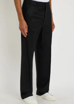 Wide-leg wool trousers