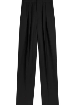 Wide-leg wool trousers