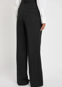 Wide-leg wool trousers