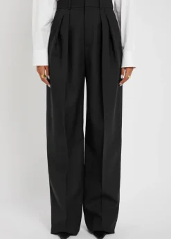 Wide-leg wool trousers