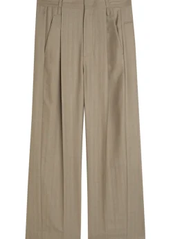 Wide-leg wool trousers