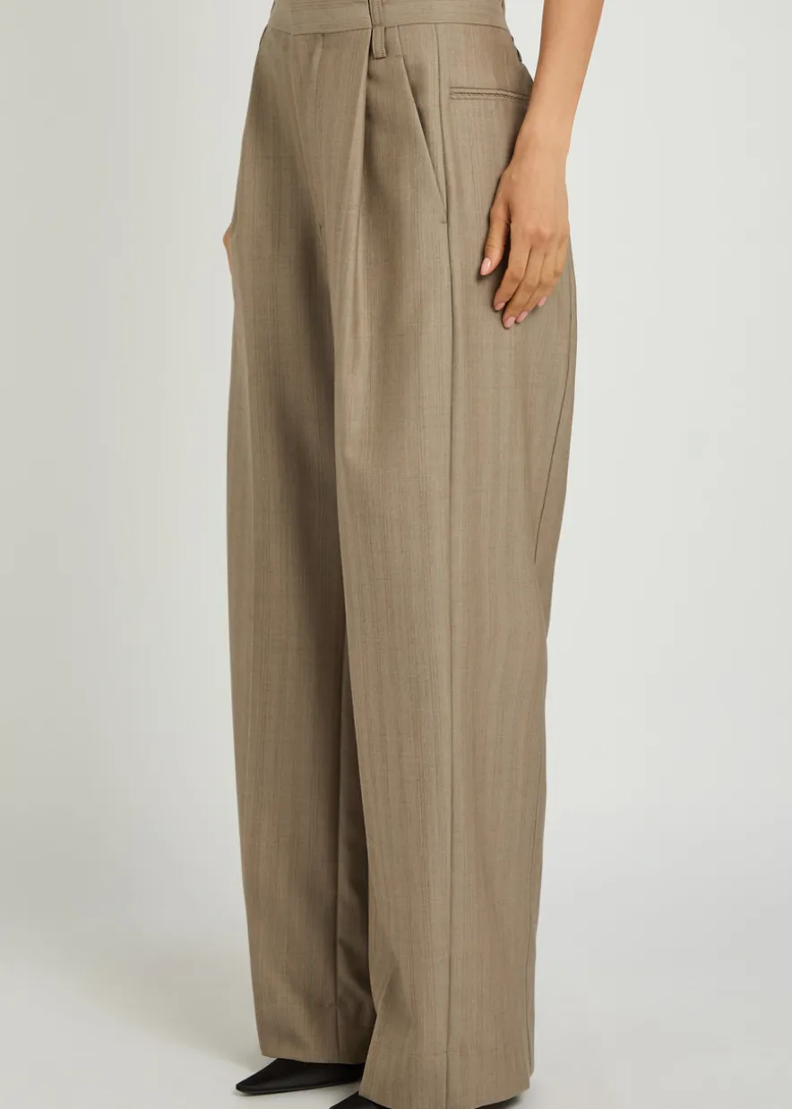 Wide-leg wool trousers
