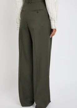 Wide-leg wool trousers