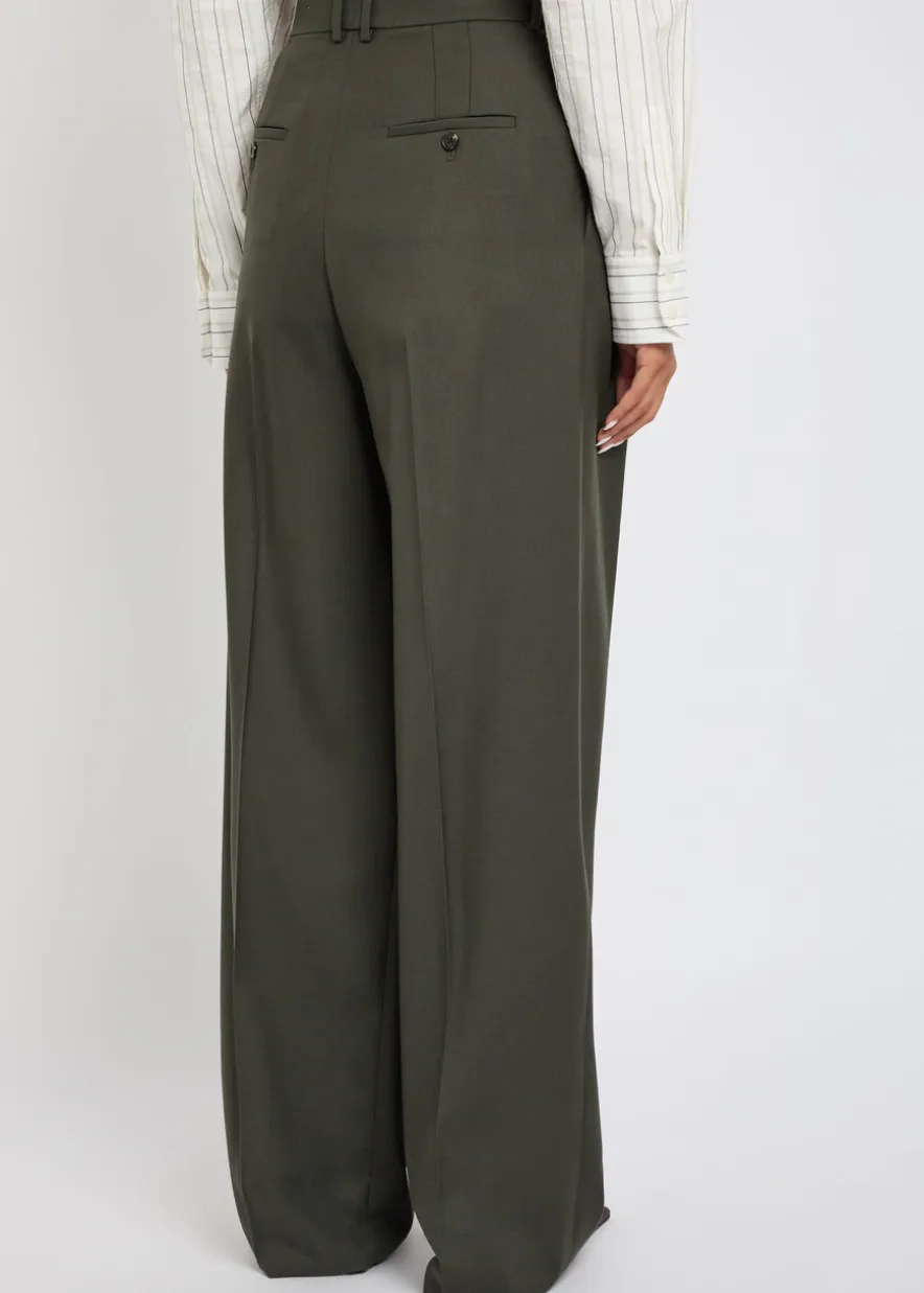 Wide-leg wool trousers