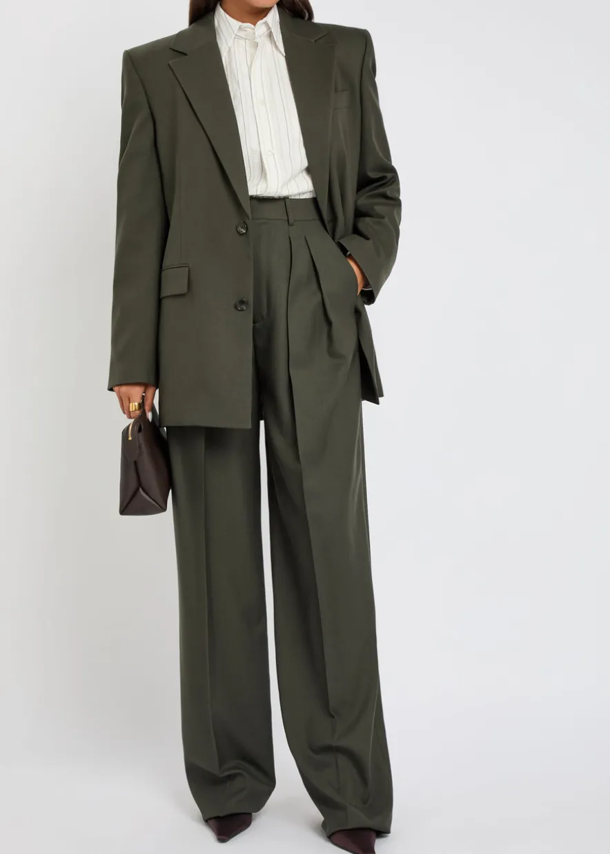 Wide-leg wool trousers