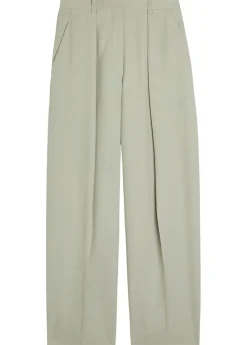 Wide-leg woven trousers