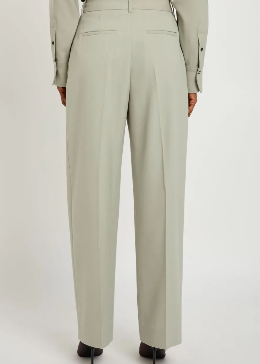 Wide-leg woven trousers