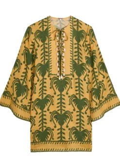 Wild Savannah printed linen tunic