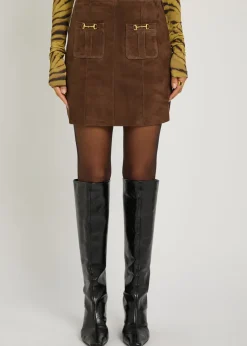 Wiley horsebit-embellished suede mini skirt
