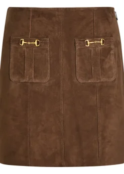 Wiley horsebit-embellished suede mini skirt