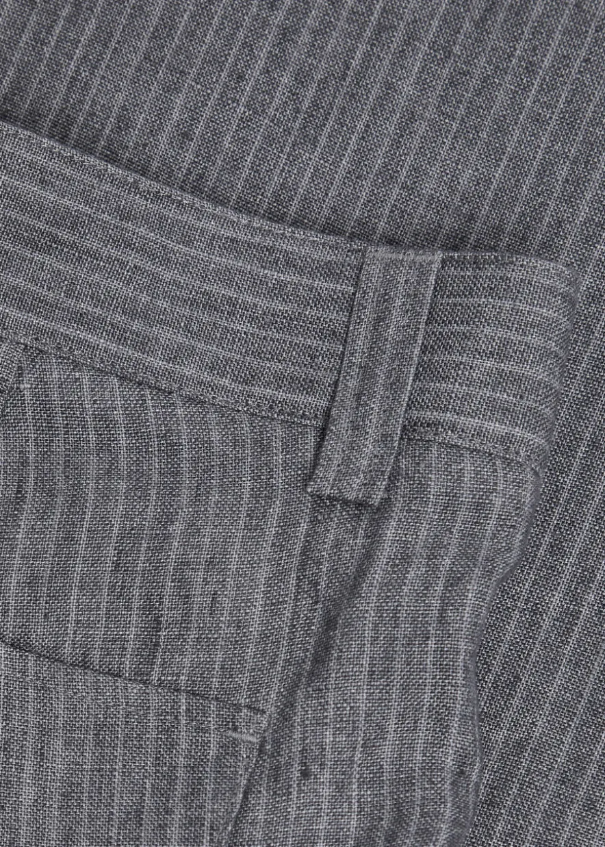 Wilkins striped straight-leg linen trousers