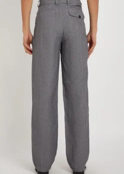 Wilkins striped straight-leg linen trousers