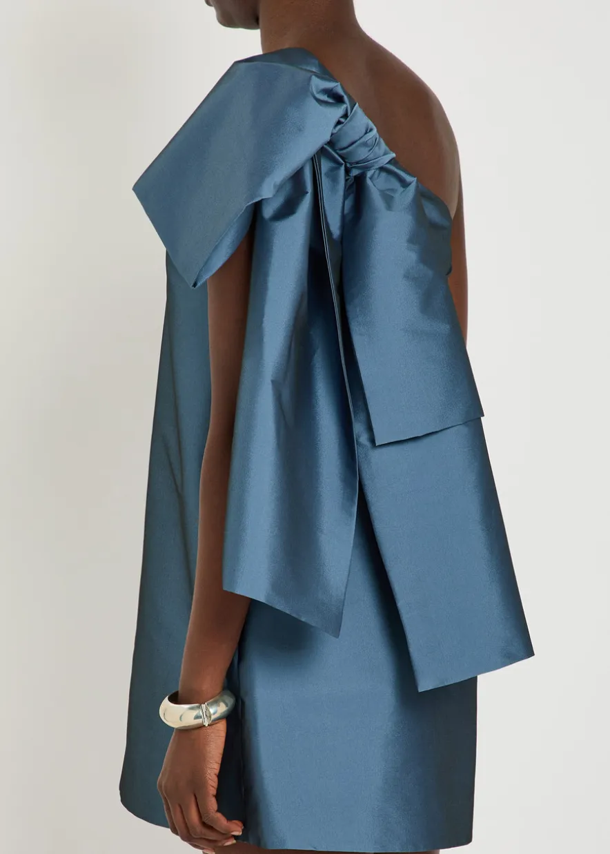 Winnette bow-appliquéd taffeta mini dress