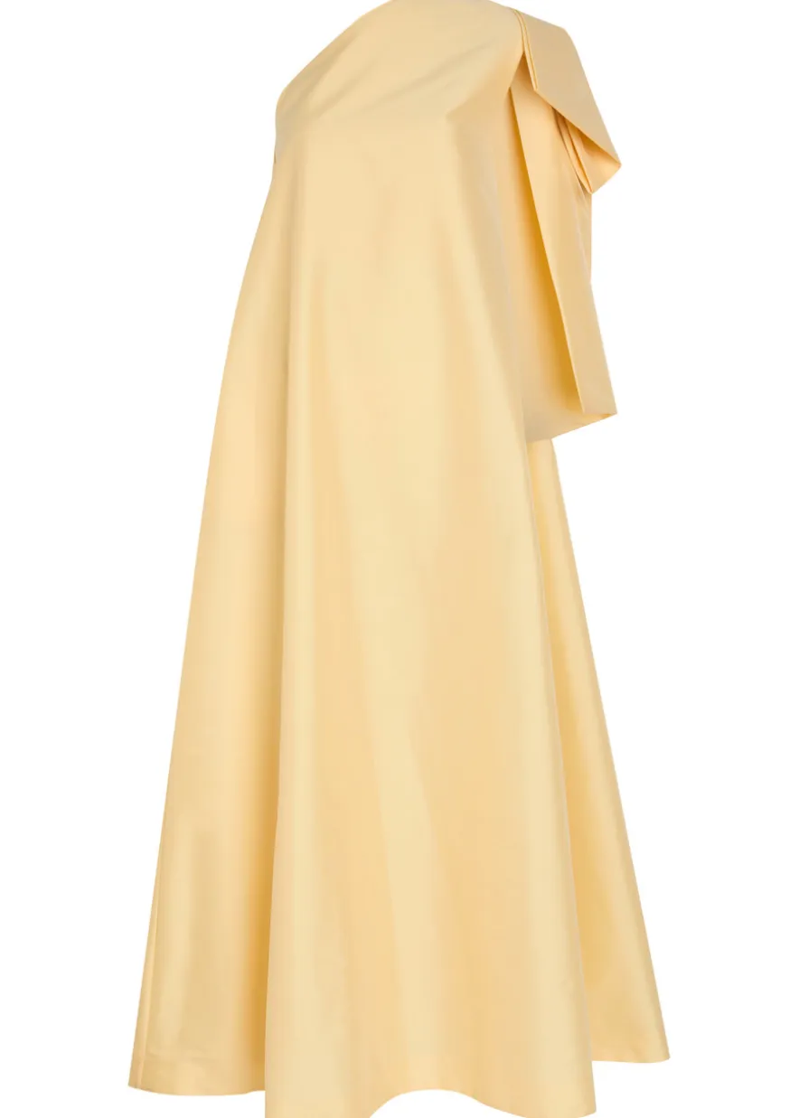 Winnette bow-appliquéd taffeta gown