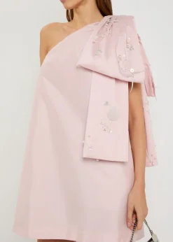 Winnie bow-embellished taffeta mini dress