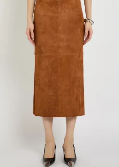 Winona split-hem suede midi skirt