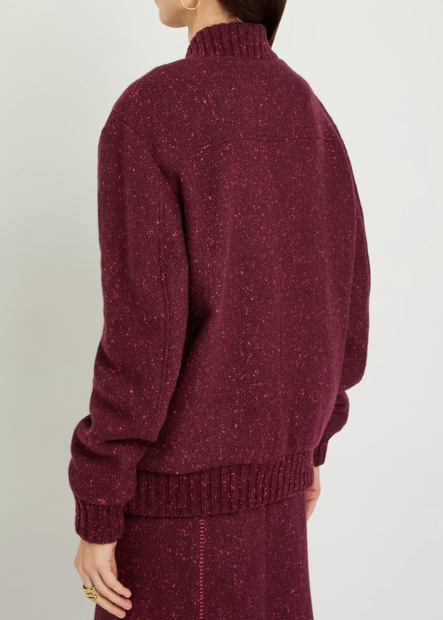 Winslow speckled wool-blend bomber jacket