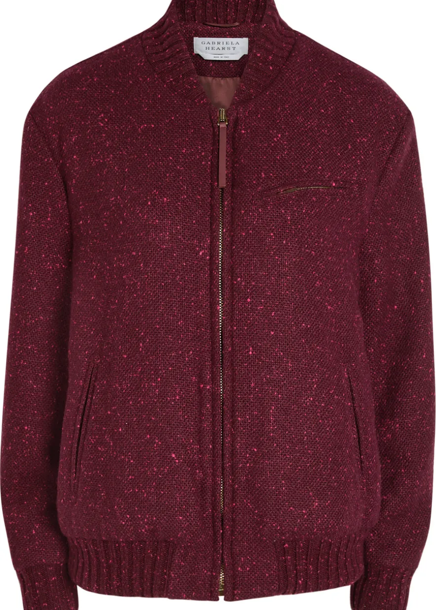 Winslow speckled wool-blend bomber jacket