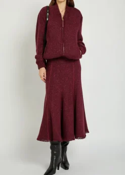 Winslow speckled wool-blend bomber jacket