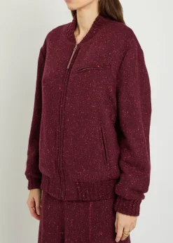 Winslow speckled wool-blend bomber jacket