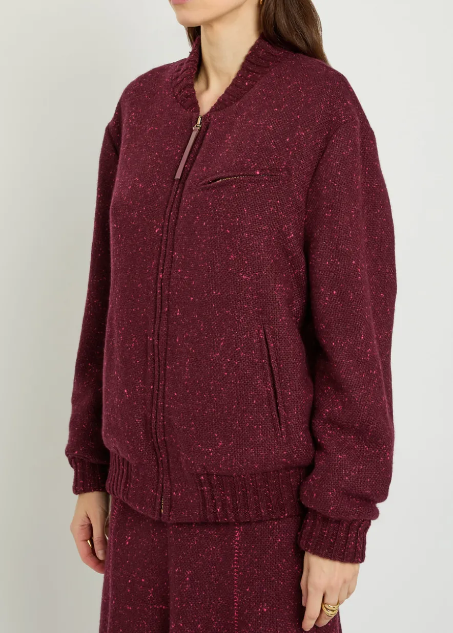 Winslow speckled wool-blend bomber jacket