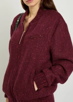 Winslow speckled wool-blend bomber jacket