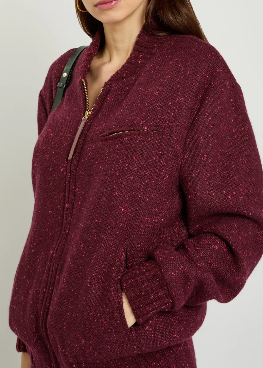 Winslow speckled wool-blend bomber jacket