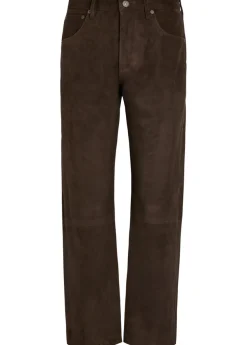 Winslow straight-leg suede trousers