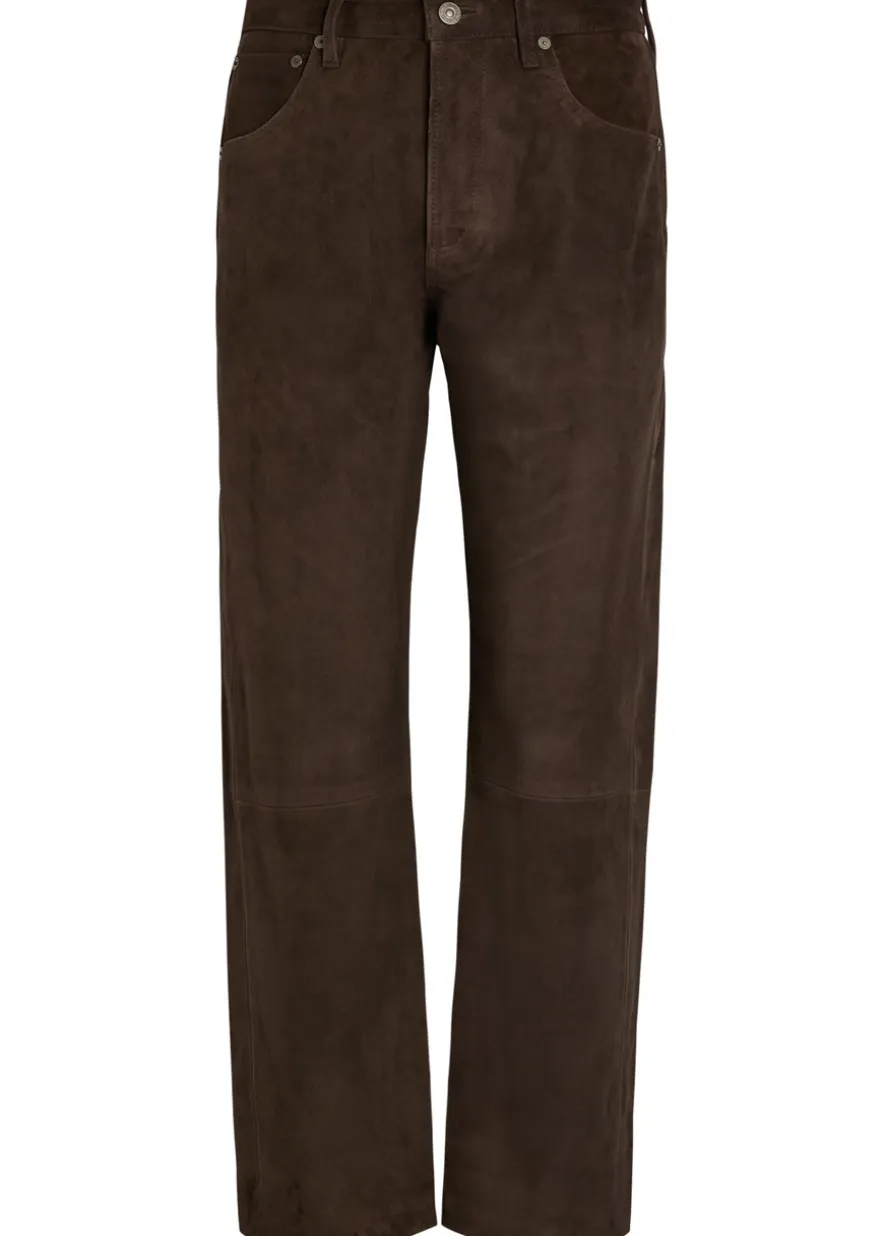 Winslow straight-leg suede trousers