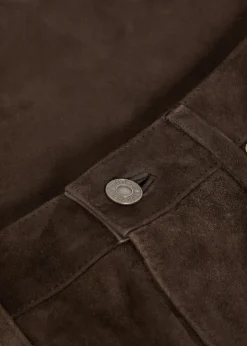 Winslow straight-leg suede trousers
