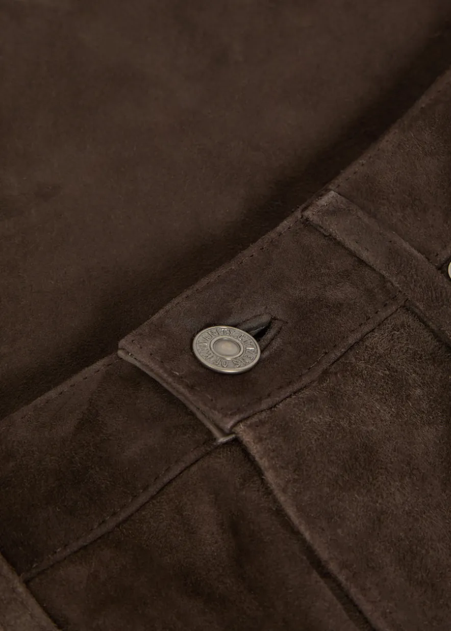Winslow straight-leg suede trousers