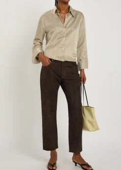 Winslow straight-leg suede trousers